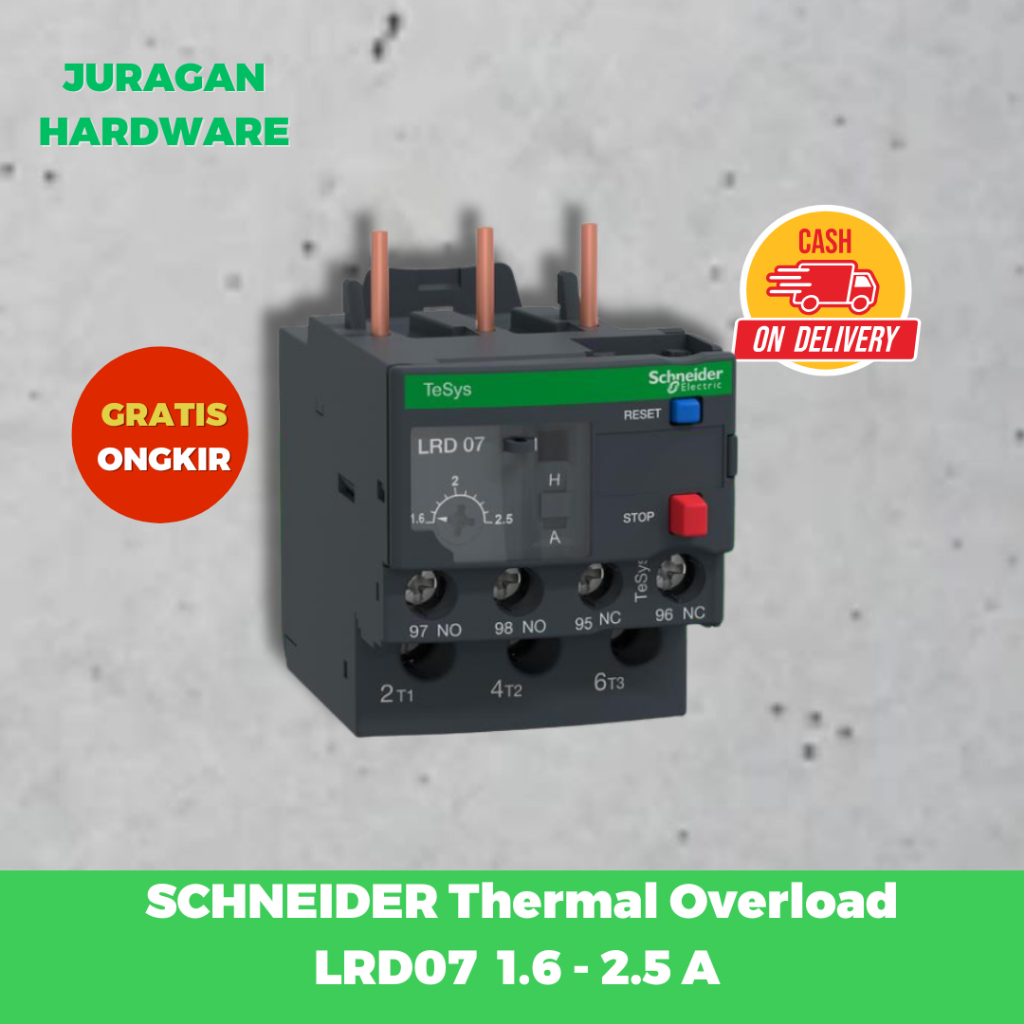 โอเวอร์โหลดความร้อน LRD07 Schneider 1.6 - 2.5A
