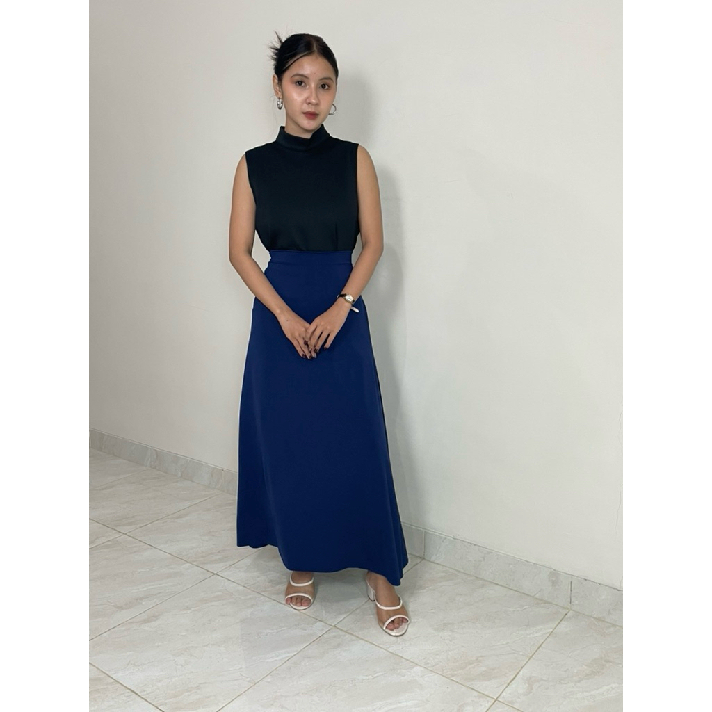 Amanda Skirt Flowday / กระโปรงยีนส์ยาว / กระโปรงผู้หญิง / แฟชั่นผู้หญิง / เจอร์ซีย์ - Fit to XL