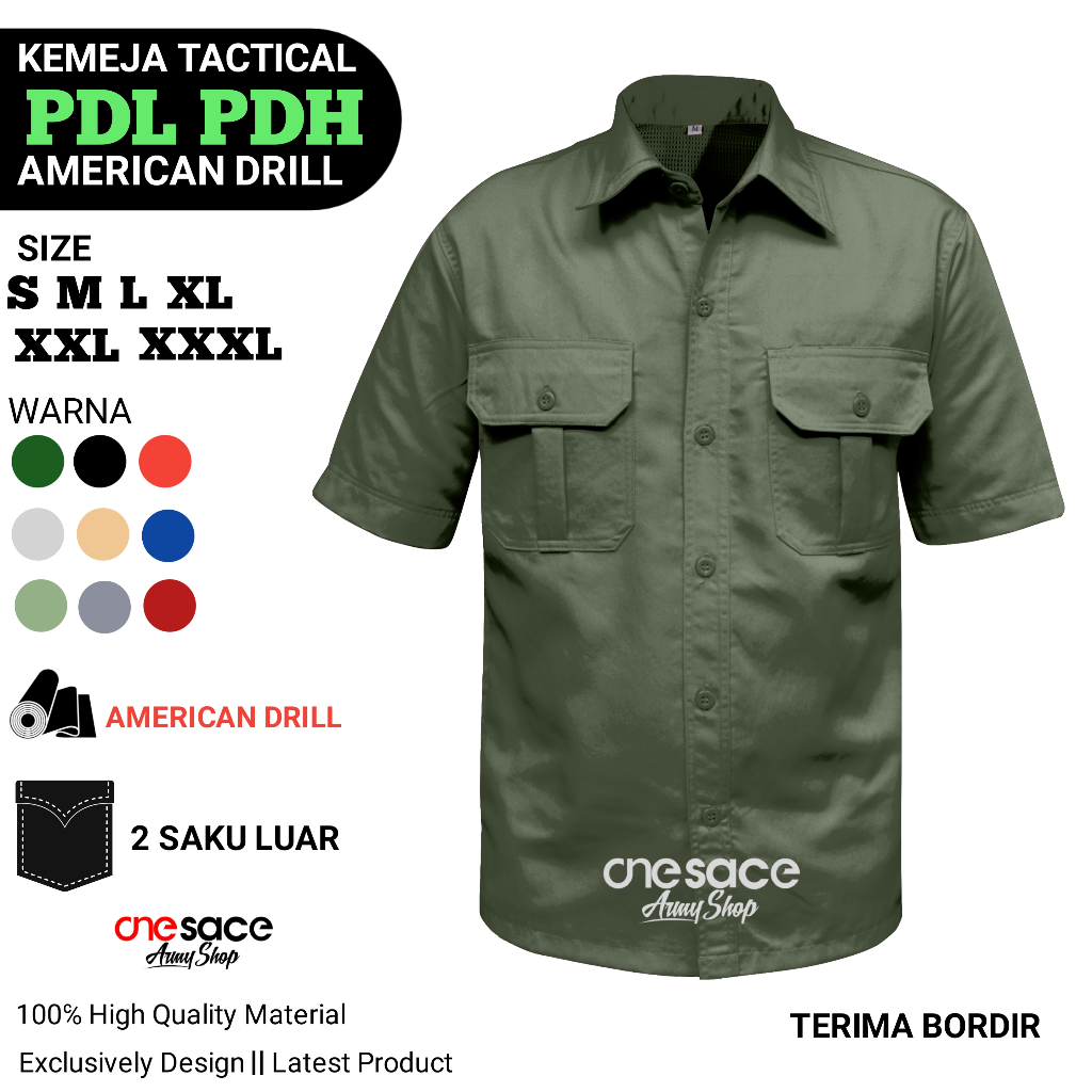 KEMEJA Short Field PDL Shirt / Short Sleeve Tactical PNS PDH Top Work Uniform Shirt