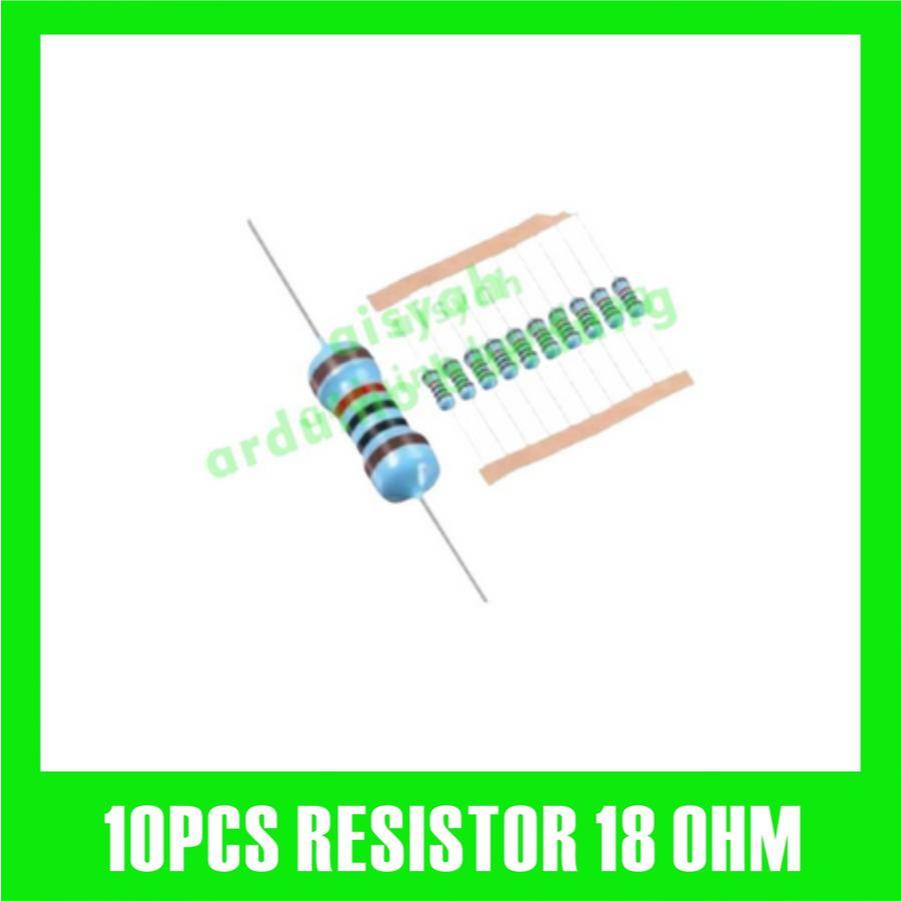 10X RESISTOR 18R 18 OHM 1/4W 1% ฟิล์มโลหะ