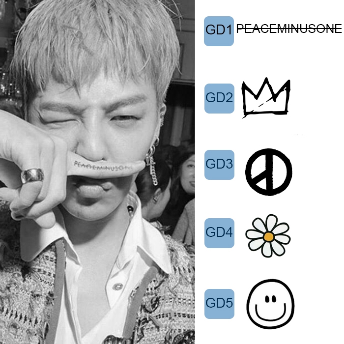 GDragon Tattoo GD Bigbang สติกเกอร์ Taeyang กันน้ําชั่วคราว