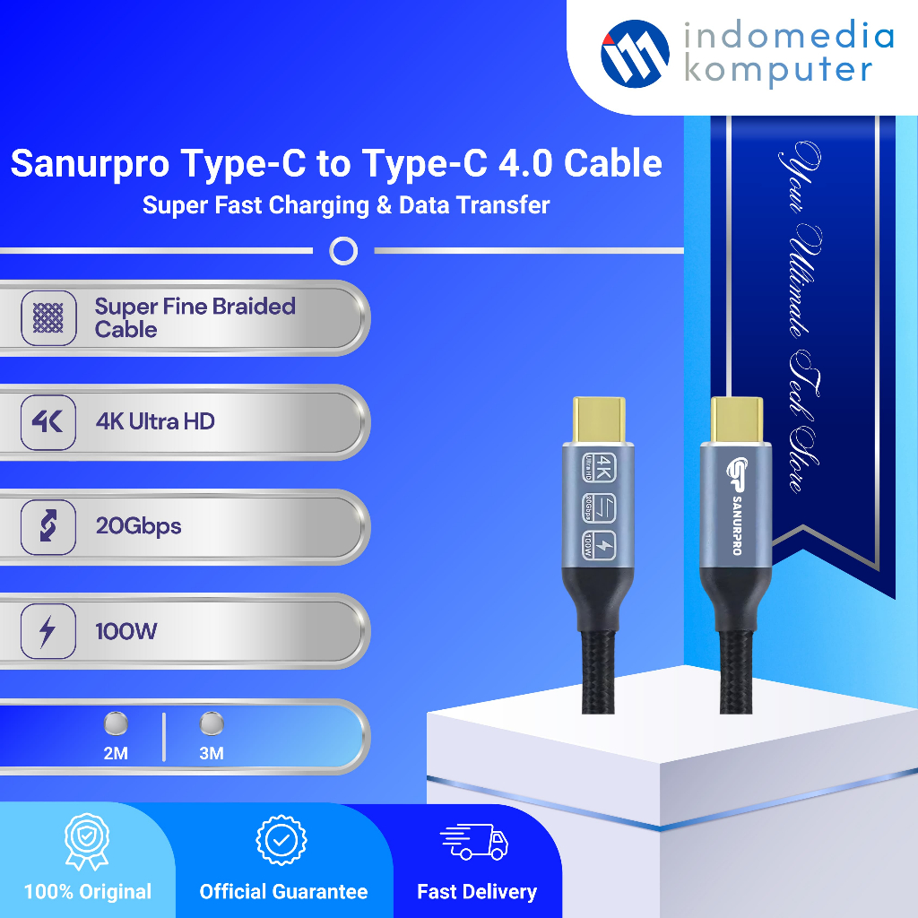 สาย TYPE-C ถึง TYPE-C 4.0 4K 2m 3m