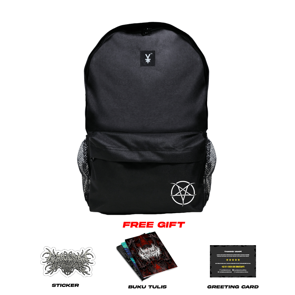 Vampire Kingdom Basic Metal Bagpack กระเป๋านักเรียนผู้ชาย Twilight Black Backpack