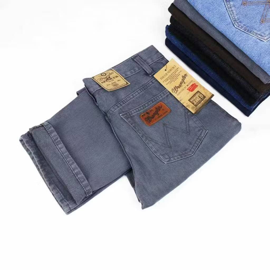 Wanstore.bdg Mens Standard Regular Fit Wrangler Jeans สีเทา 28-38