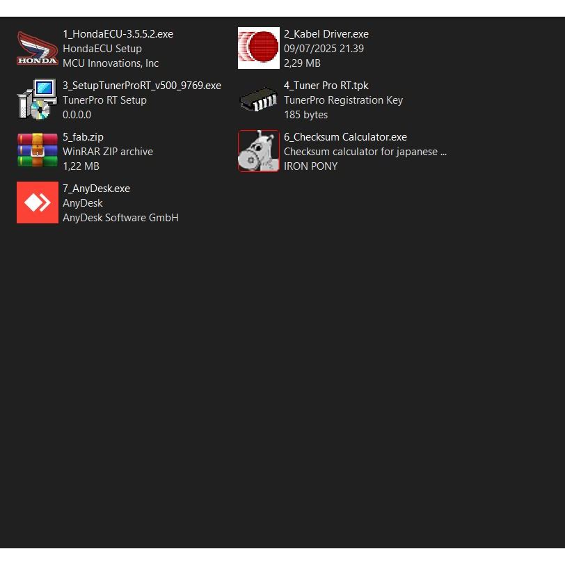 HONDA MOTORCYCLE BRAKE SOFTWARE PACKAGE + BIN XDF