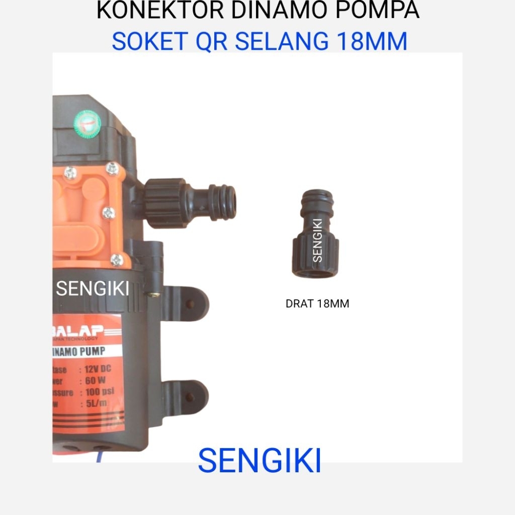 SENGKI - DYNAMO CONNECTOR PUMP SOCKET QUICK RELEASE HOSE 18MM