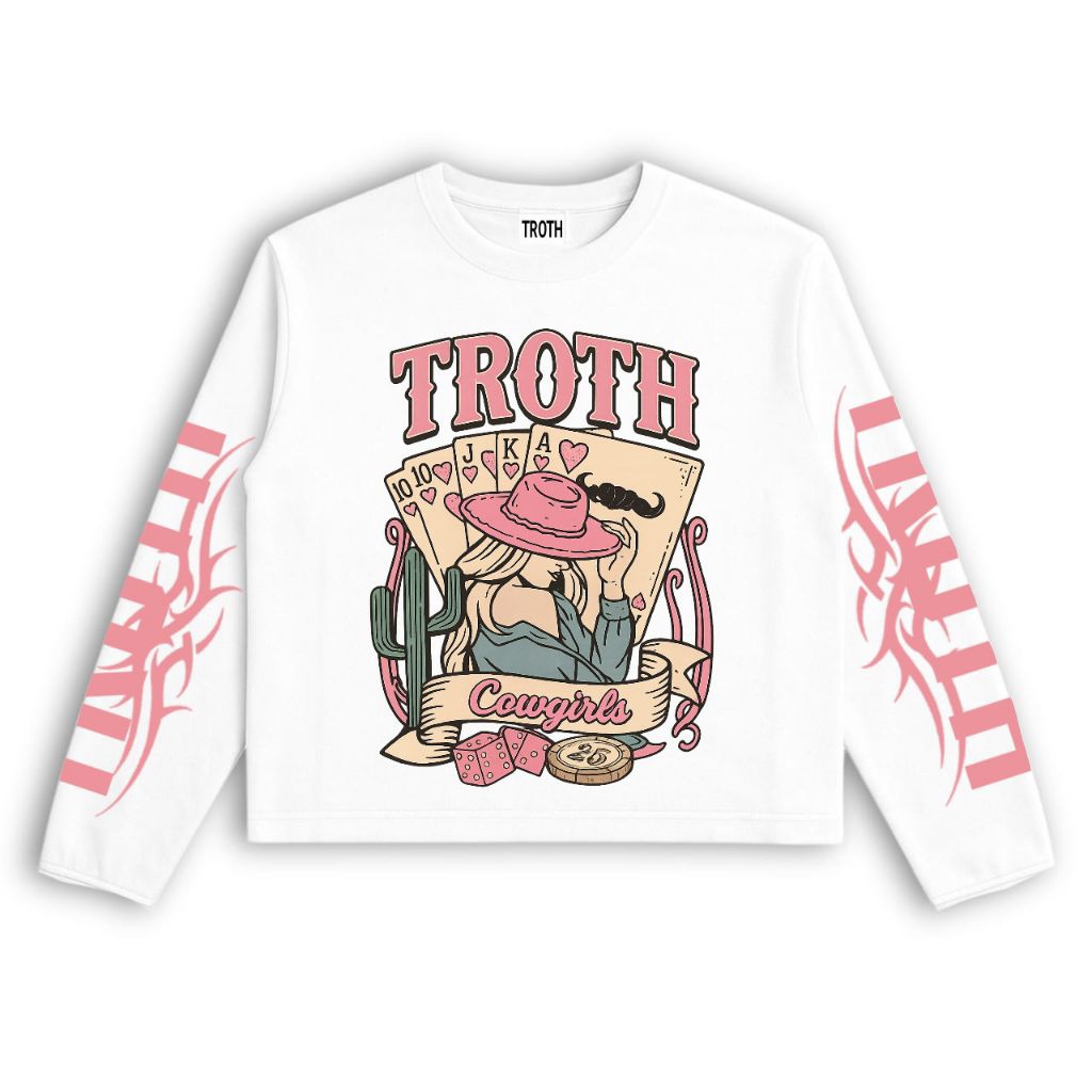 Troth Longsleeves Boxy Cowgirls Coin สีขาว