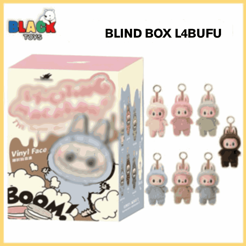 GANTUNGAN BlackToys - Labubu Exiting Macaron Blind Box (ตุ๊กตาห้อยกระเป๋ากุญแจ Lubu)