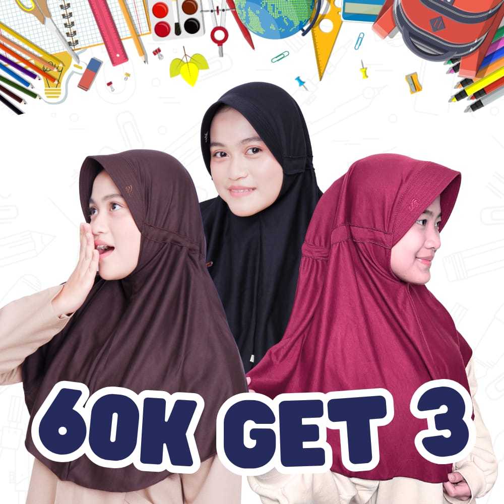 [60 RB GET 3PCS] Rabbani Inovva Model School Veil Drawstring Ribbon for Elementary School Middle Sch