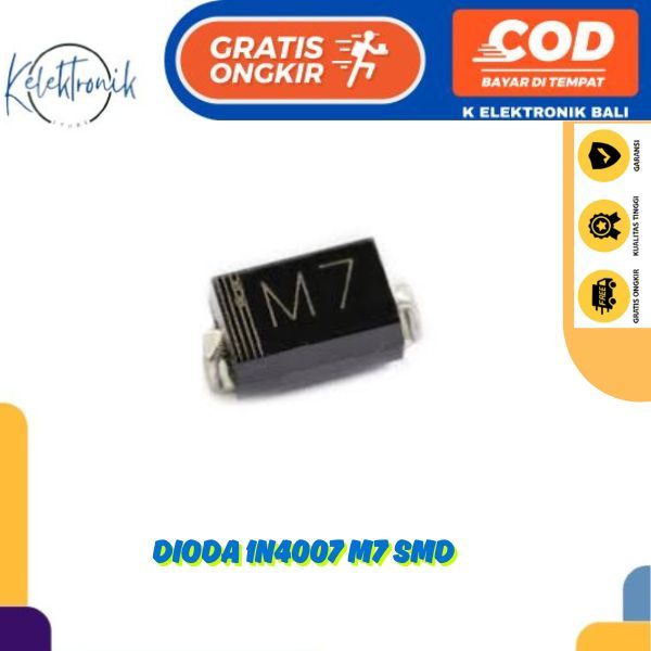 1N4007 M7 SMD DO-214AC ไดโอด 1N4007 SMD ไดโอด 1A เดี่ยว 1kV IN4007