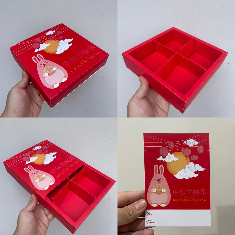 (5 ชิ้น) กล่องขนมไหว้พระจันทร์ 100gr กล่องขนมไหว้พระจันทร์ 4 กล่องกระต่ายเทศกาลไหว้พระจันทร์