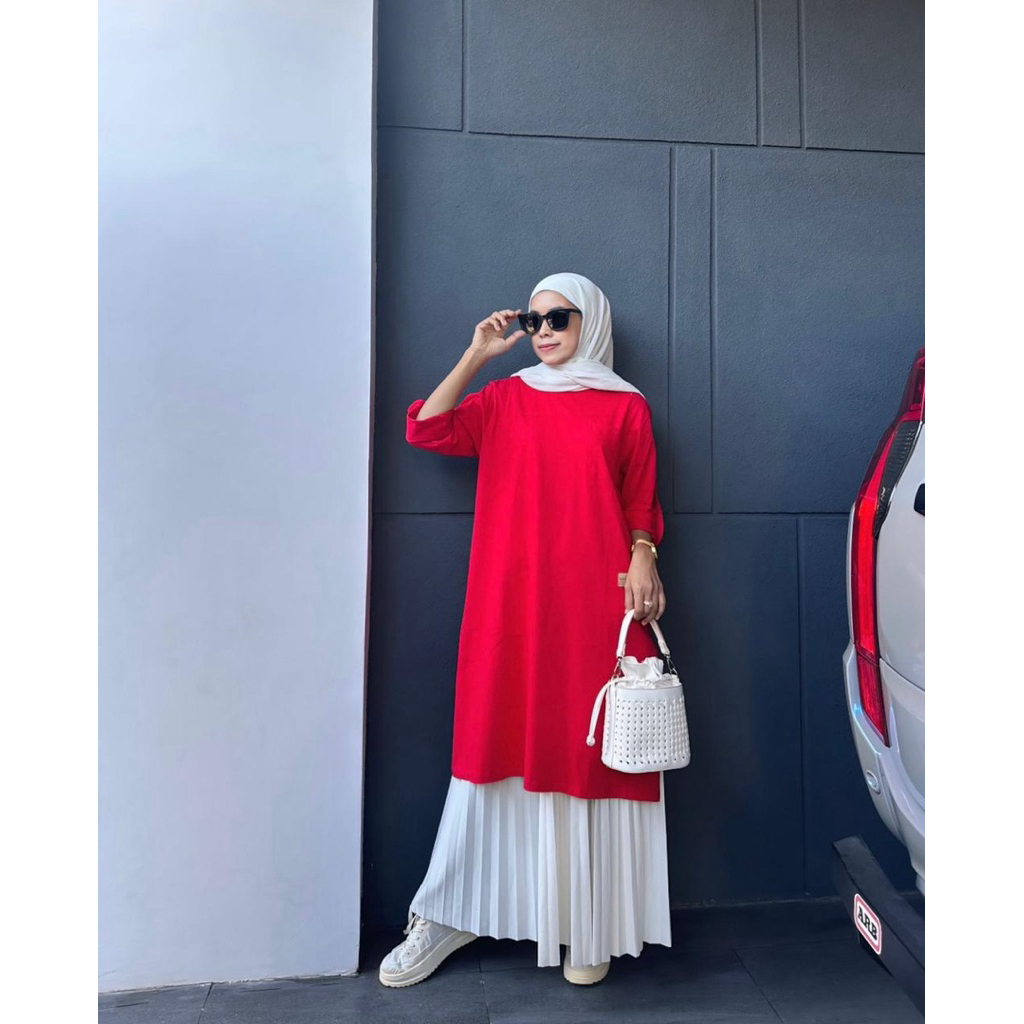 Keyzaa adinda เสื้อยืดทูนิคพื้นฐานธรรมดา Comed