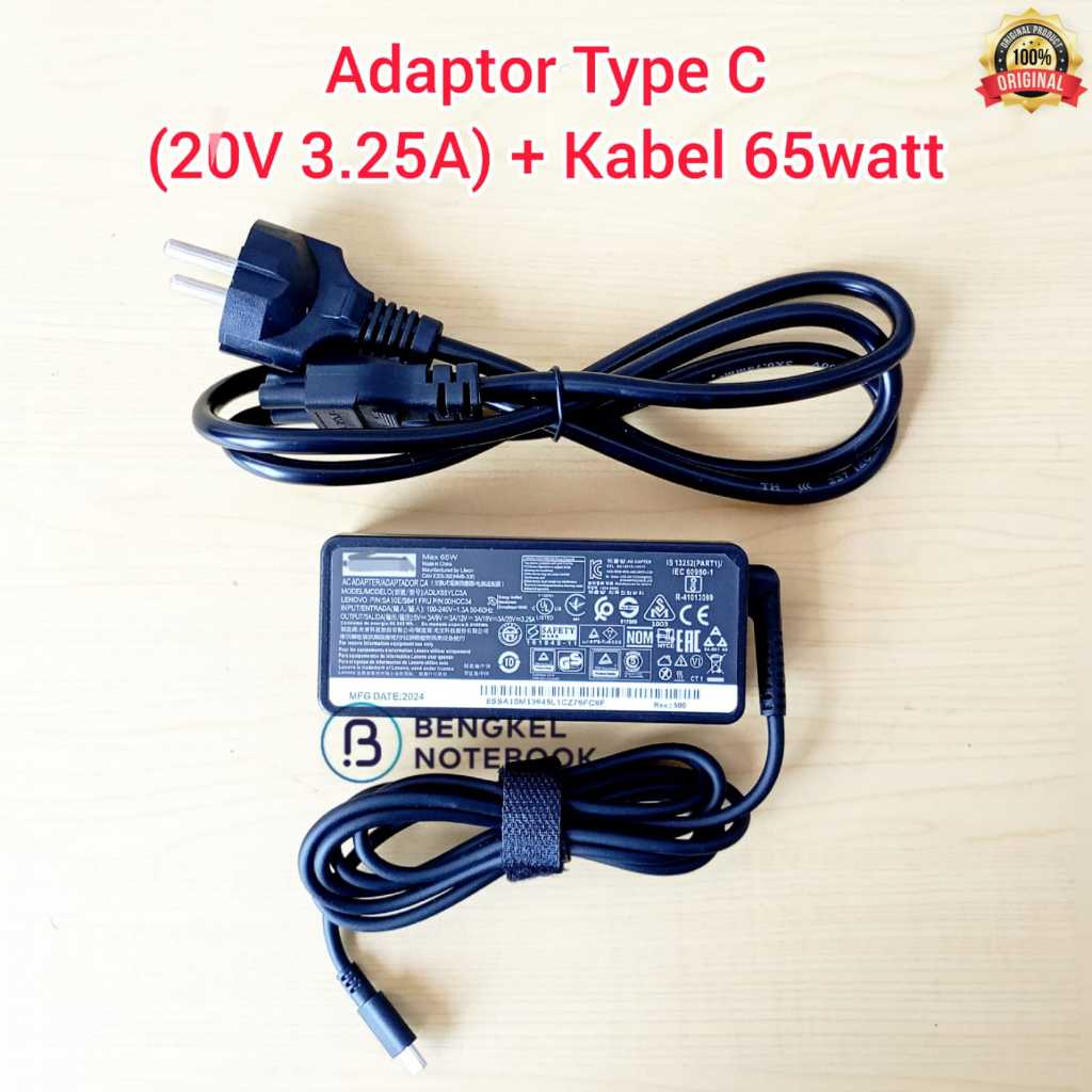 ประเภท C อะแดปเตอร์ USB C 20V 3.25A 15V 3A 12V 3A 9V 2A 5V 2A 5A10K787836 ADLX65CLGC2A Original L590