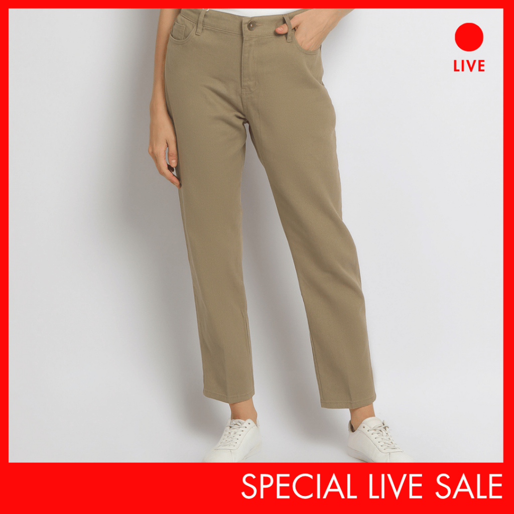 [CLEARANCE] Special Live Sale C2 Taviza Khaki กางเกงยีนส์แฟนผู้หญิง
