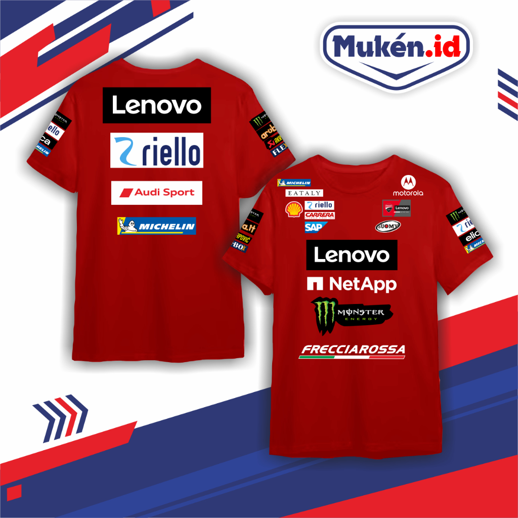 Ducati Lenovo Team MotoGP เสื้อยืด Racing เสื้อยืดผู้ชายผู้ใหญ่ Ducati Lenovo เสื้อยืดทีม