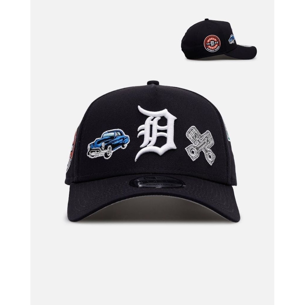 Detroit Tiger สีดําปักเต็ม A-Frame 9forty ปรับได้