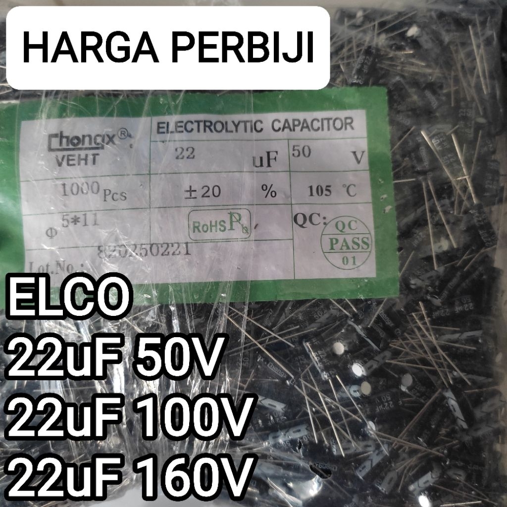 ELCO 22uF 50V 22uF 100V 22uF 160V