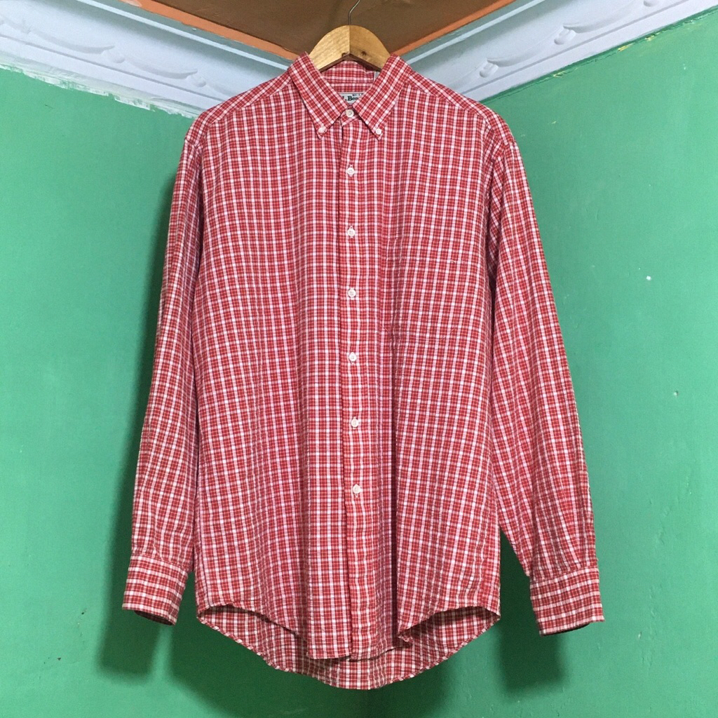 LL Bean เสื้อกระเป๋าลายตารางหมากรุก