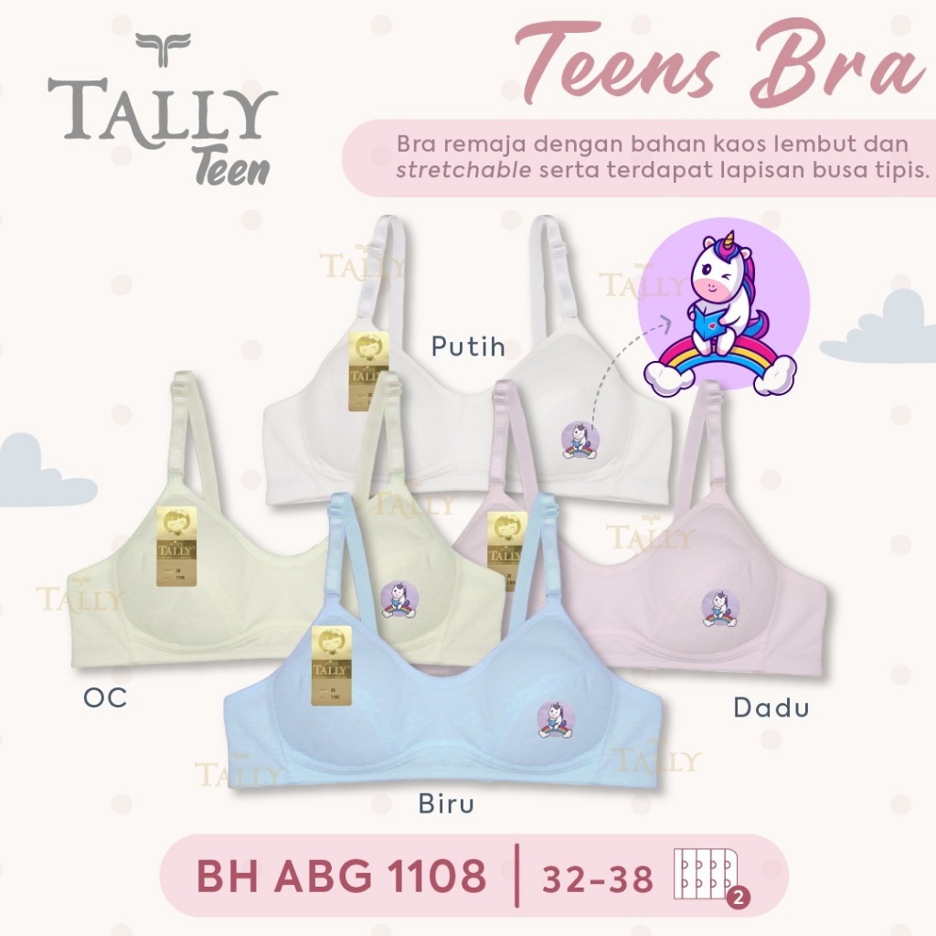 TALLY 1108 1099 MINISET BRA WITH RABBIT PICTURE - TALLY BRA TEENAGE BRA 1099 I CUP AI WITH FOAM I WI