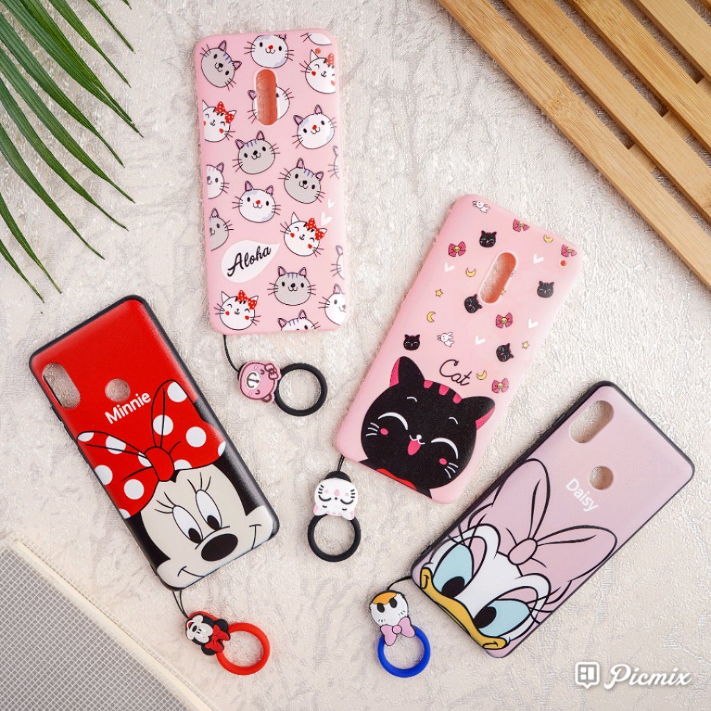 เคสแหวนการ์ตูนและคอ Xiaomi Pocophone M6 4G M6 Pro 4G M6 Pro 5G M7 Pro 5G