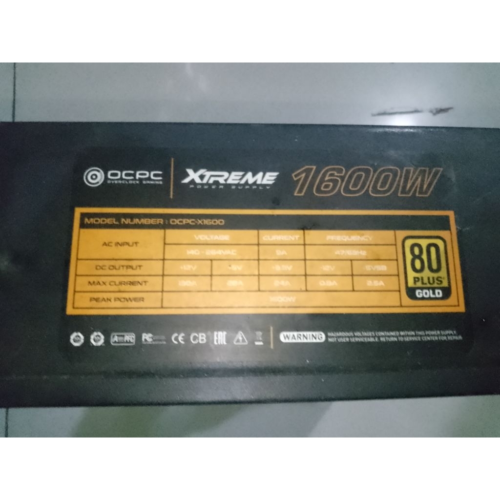 พาวเวอร์ซัพพลาย PSU 1600watt OCPC XTREME 1600W (Ex Mining)