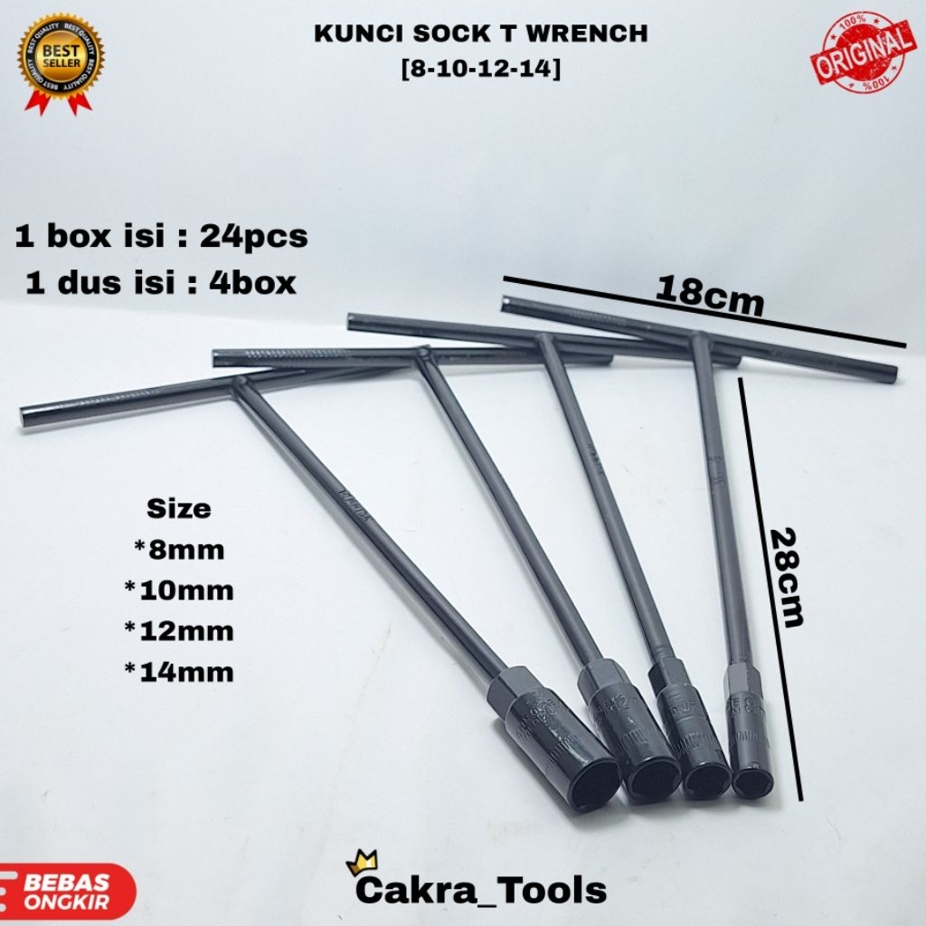 T SOCK SOCKET WRENCH TYPE [ 8-10-12-14-17 ]