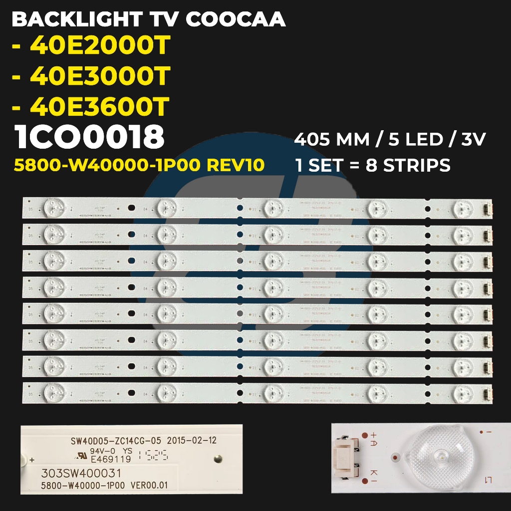 COOCAA 40 นิ้ว TV BACKLIGHT 40E2000T 40E3000T 40E3600T 5800-W40000-1P00 REV1.0