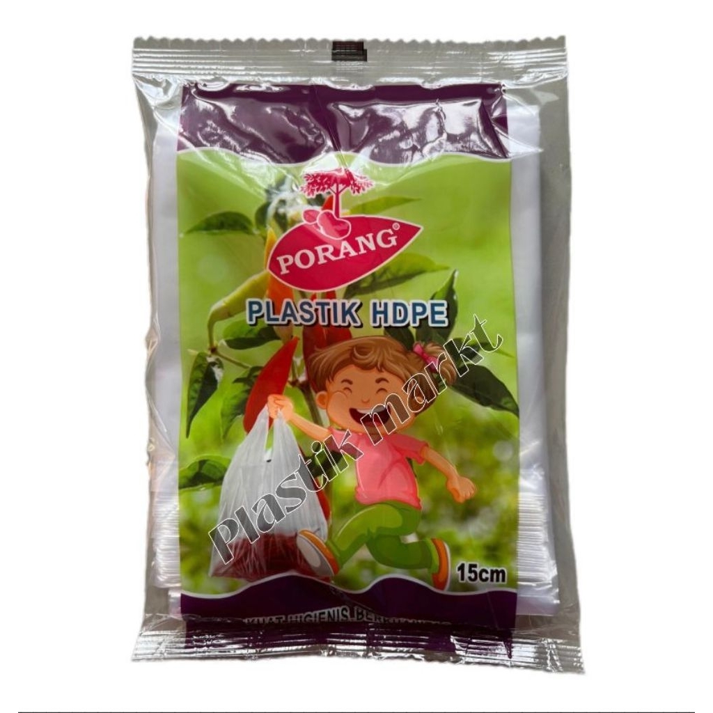 ถุงพลาสติกใสธรรมชาติ PORANG HDPE ขนาด 15 ซม
