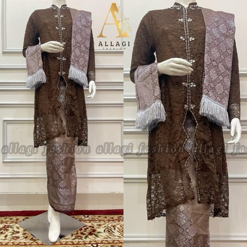 Modern Sequin Brocade Kebaya Set - Modern Kebaya - Modern Nursing Kebaya - Modern Party Kebaya