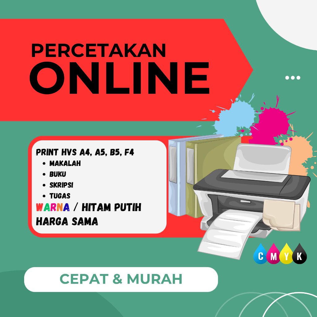 พิมพ์สี/ขาวดํา HVS ONLINE BOOK A4/A5/F4/B5 ใหม่