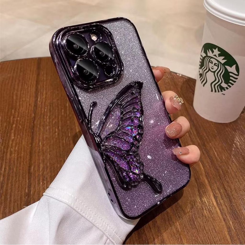 CASE SAMSUNG BUTTERFLY GLITTER A05 A05S A06 A13 LITE A14 A15 A16 LTE A26 A36 A54 A55 A56 M14 M15 BUT