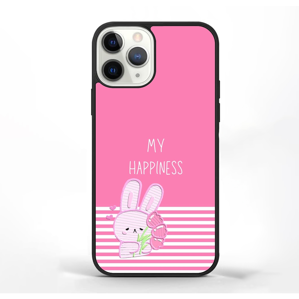 IPhone 16 15 14 13 12 11 X 8 7 Mini Pro Max Custom Softcase My Happiness สีชมพู