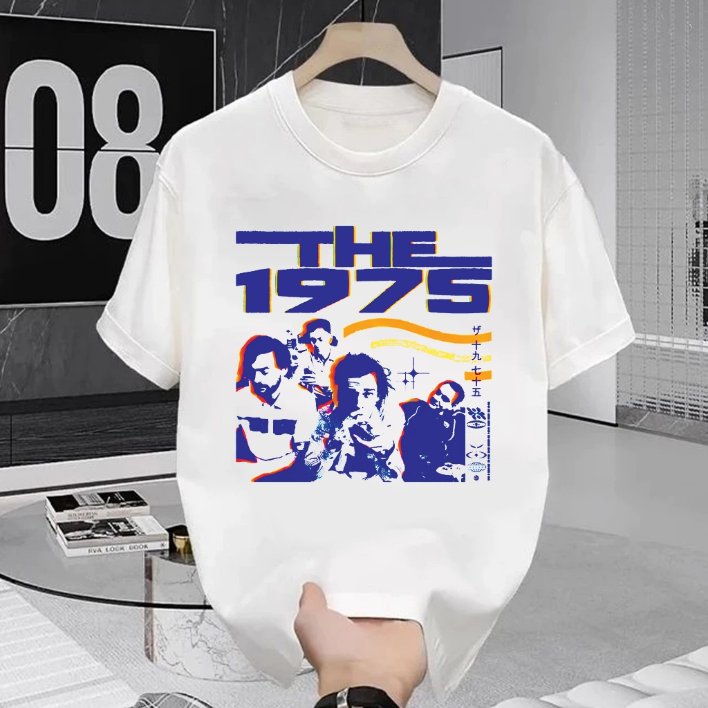 Band The 1975 T เสื้อ 24s Unisex Streetwear Distro เสื้อยืด 1975 สีขาว