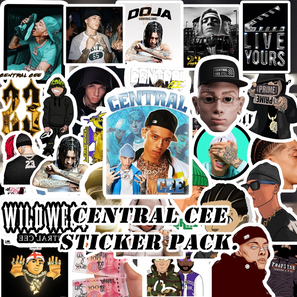 HP Central Cee Sticker pack 10 ชิ้น - Aesthetic Hip-Hop, Laptop & Mobile Phone Mount