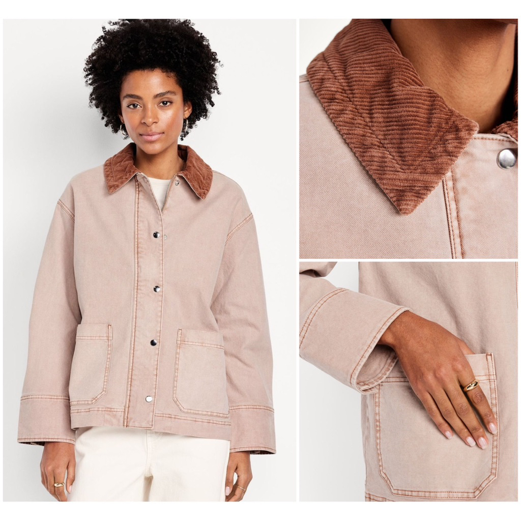 JUMBO BIG SIZE JACKET - ON JACKET BARN CORDUROY COLLAR