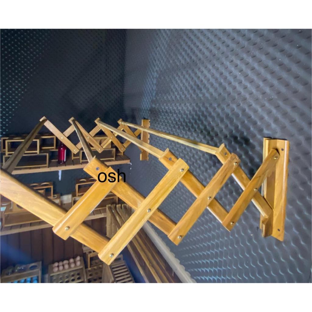 โอช....WALL CLOTHING RACK/1M LONG FOLDING CLOTHING RACK WOOD
