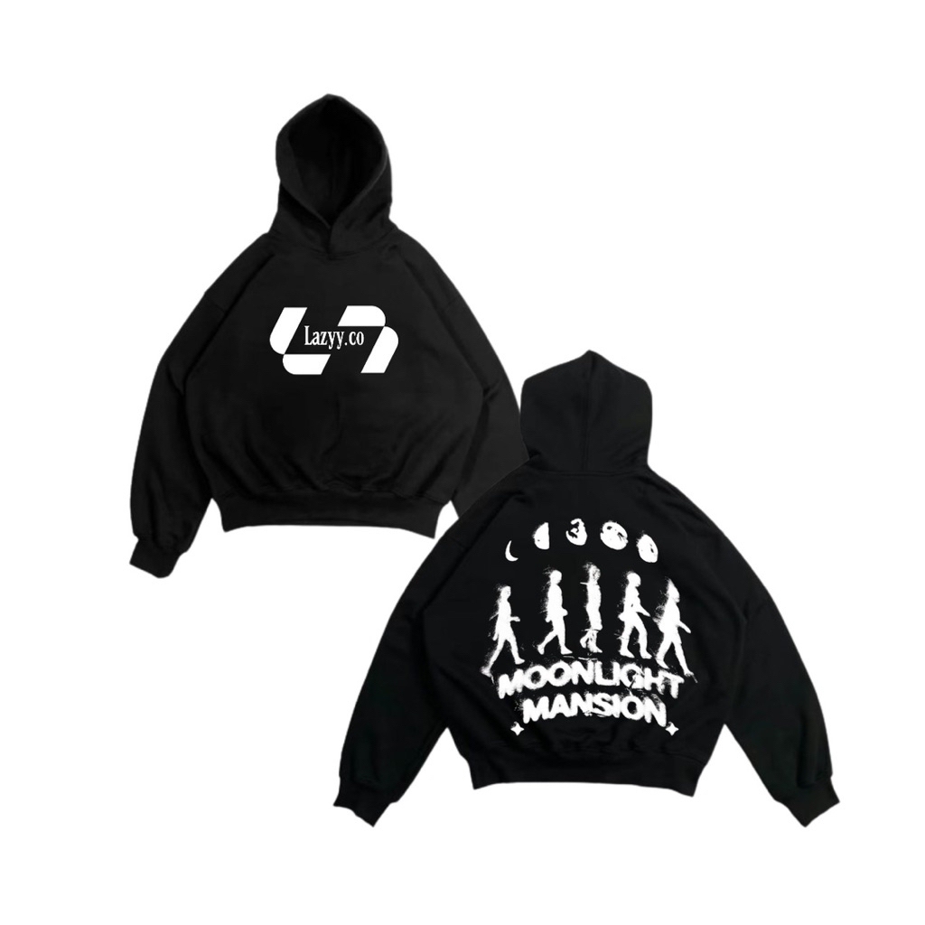 LS LS LS LS LS LS LS | เสื้อฮู้ด BOXY ขนาดใหญ่ 300gsm | แสงจันทร์