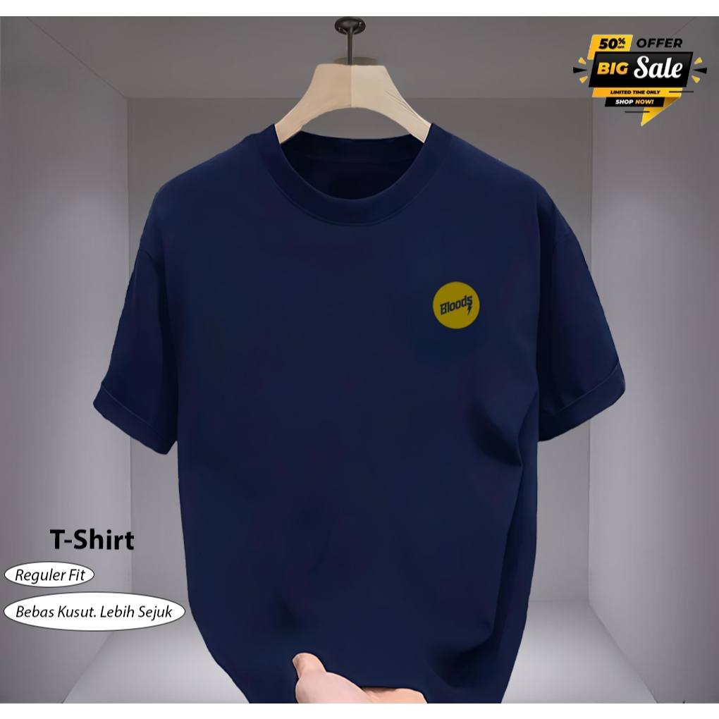 เสื้อยืดผู้ชาย/เสื้อยืดผ้าฝ้าย 24s Blods เสื้อยืด Blt Sp Gold Motif SML XL XXL Unisex