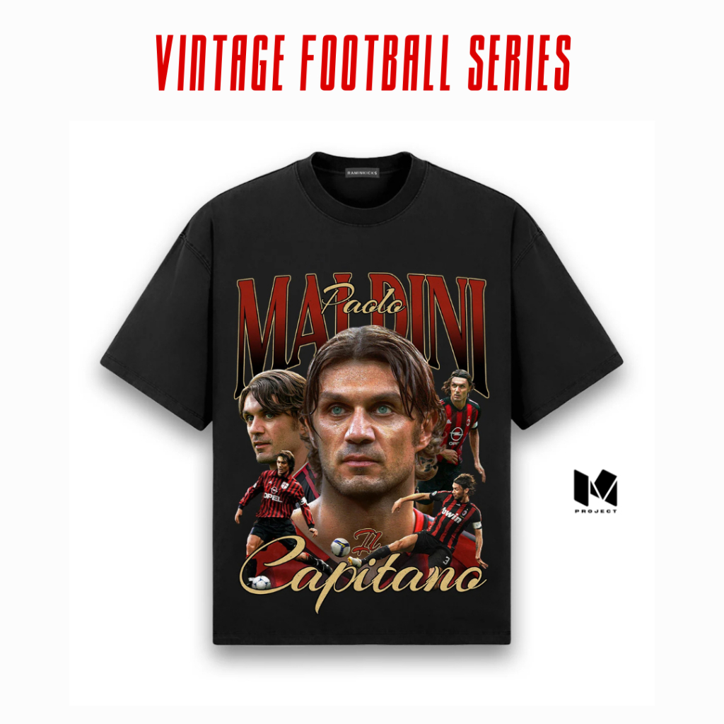 เสื้อยืด KATUN VINTAGE FOOTBALL PAOLO MALDINI | เสื้อยืด DISTRO OVERSIZE ผู้ชายผู้หญิง COMBED COTTON