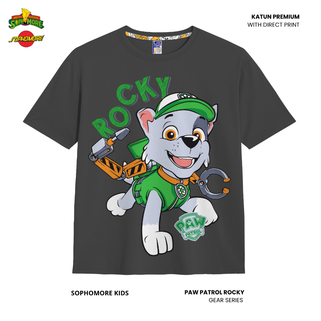 เสื้อผ้าเด็กพาวพาโทรล | เสื้อยืด Paw Patrol | Paw Patrol Rocky Gear Series โดย Sophomore Kids