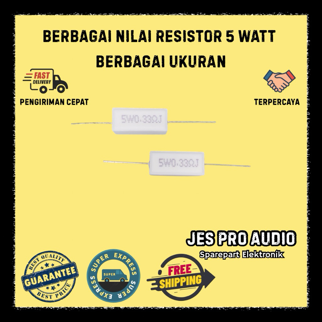 VARIOUS VALUES OF 5 วัตต์ RESISTORS ในขนาดตัวแปร
