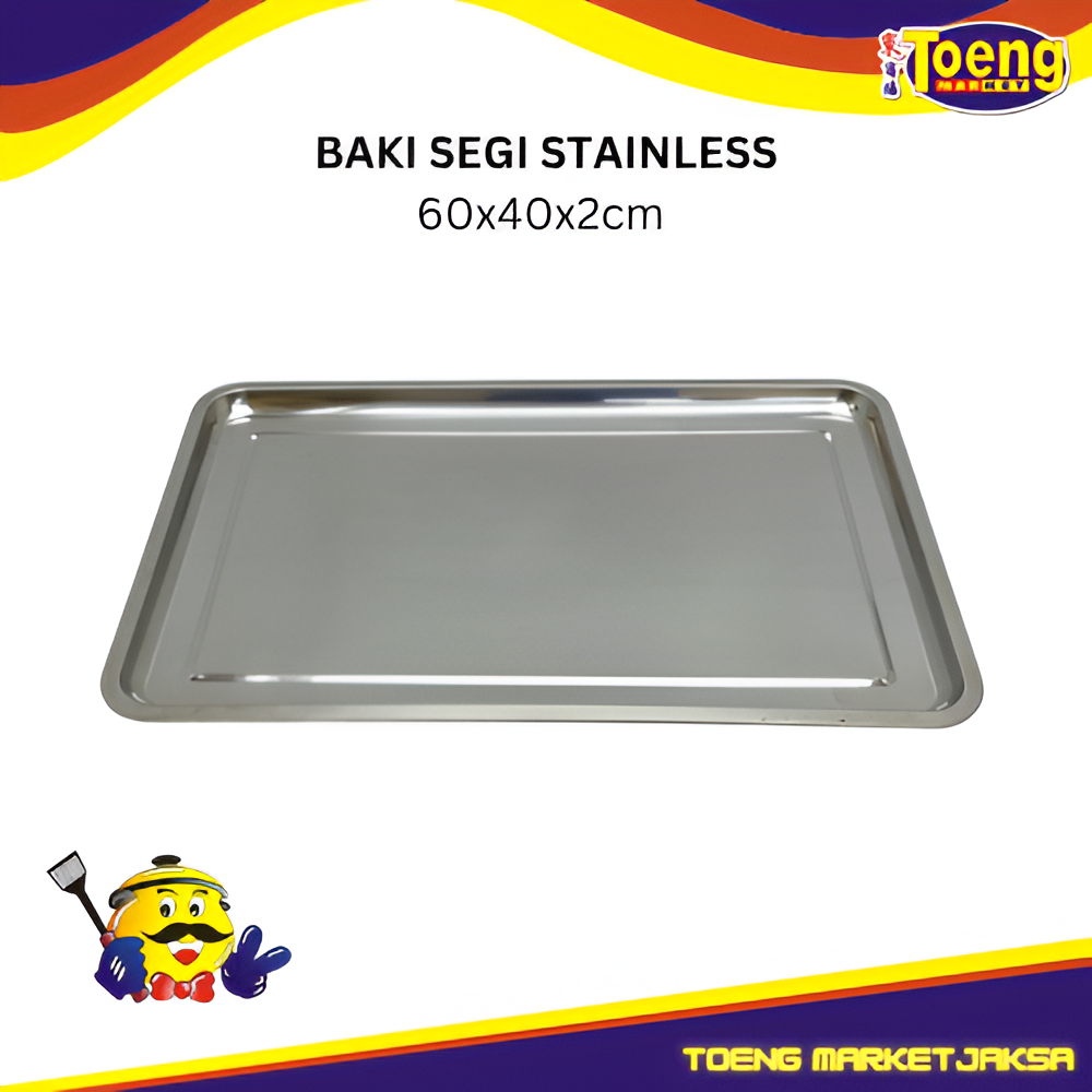 ถาดสแตนเลส - STAINLESS STEEL SQUARE TRAY 60x40x2cm SEALION