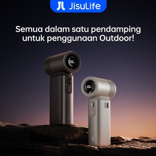 JISULIFE ULTRA2 Kipas Angin Portable 5 in 1 Kipas & Cas & Lampu & Mengisi Angin & Membersihkan Debu Tahan Lama 25 Jam 1-100 Kecepatan Angin 18W Cas Cepat Cocok Untuk Outdoor Olahraga Dingin Bersihkan Komputer