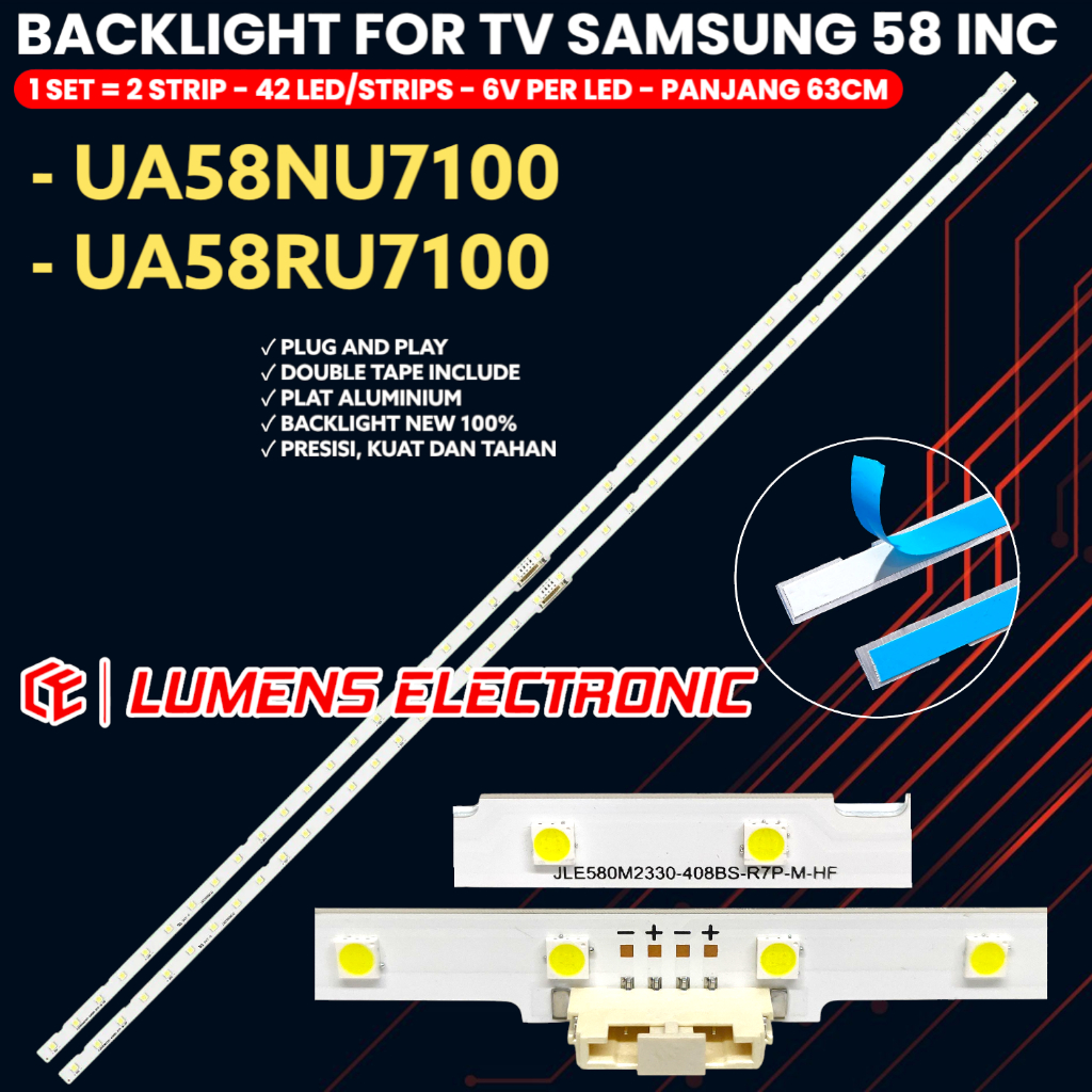 SAMSUNG 58 INCH TV BACKLIGHT 58NU7100 58RU7100 UA58NU7100 UA58RU7100 UA-58NU7100 UA-58RU7100 BL 58NU