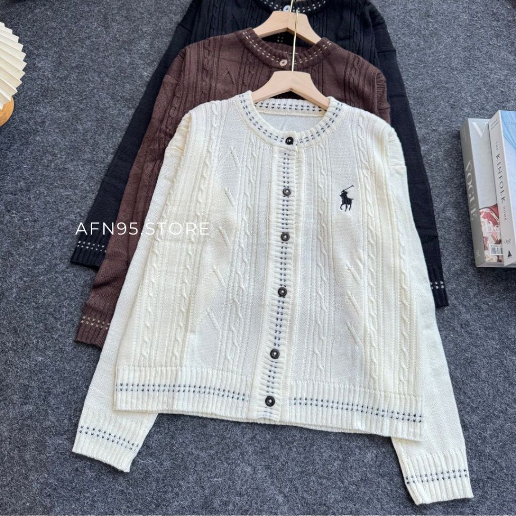 AUDREY CABLE CARDI POLO LONG SLEEVE สไตล์เกาหลี | การ์ด EMBROIDERED ระดับพรีเมียม