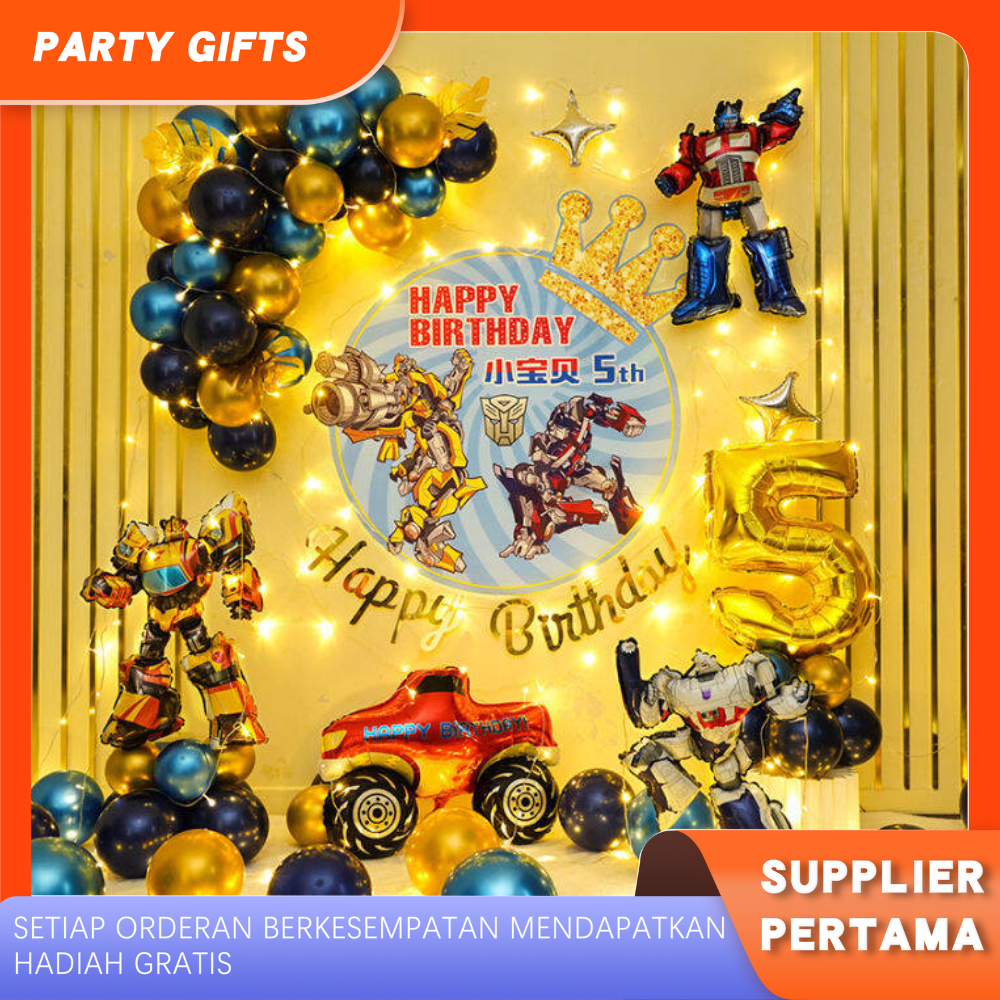 Transformers Optimus Prime Bumblebee ฟอยล์ลูกโป่ง Transformers ลูกโป่งกลมสําหรับตกแต่งวันเกิดเด็ก