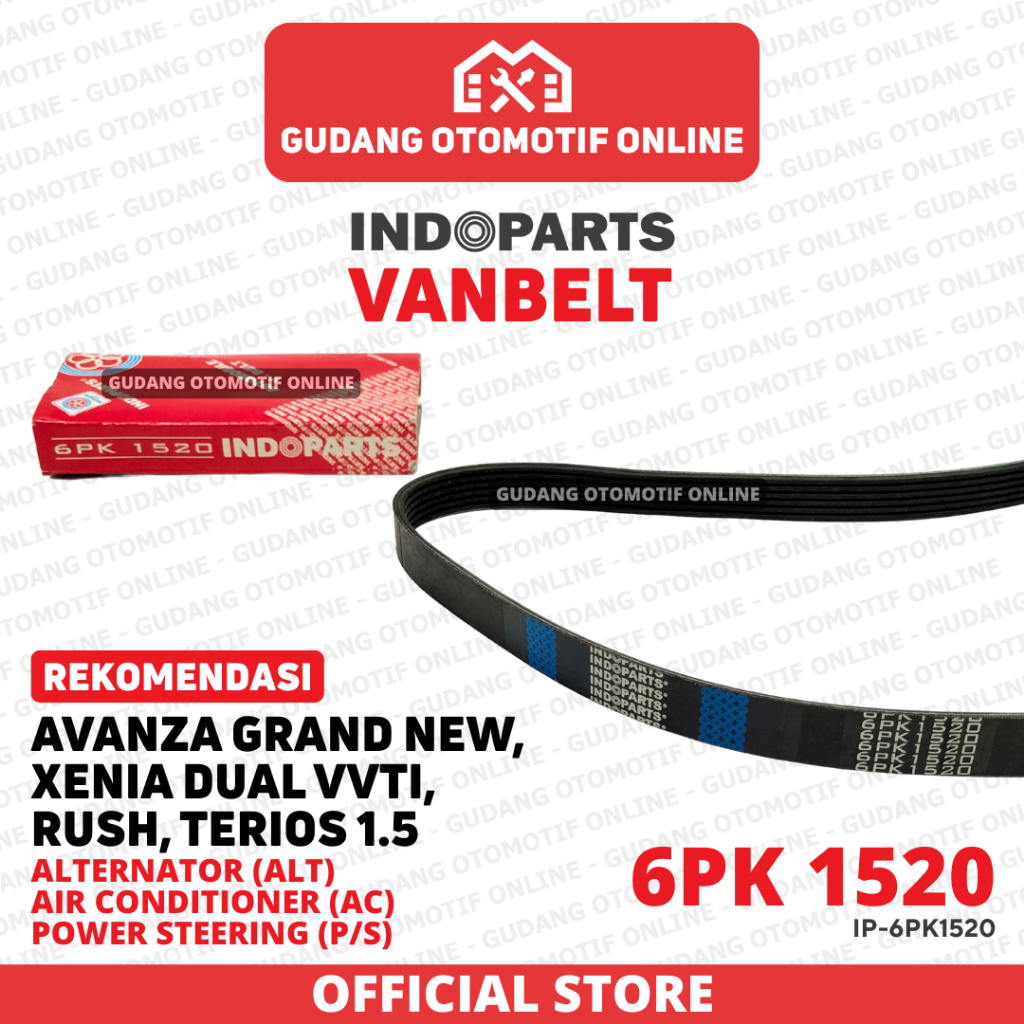 Fanbelt Fanbelt ALT AC P/S Avanza Grand New Xenia Dual VVTI Rush Terios 1.5 6PK 1520 Indoparts