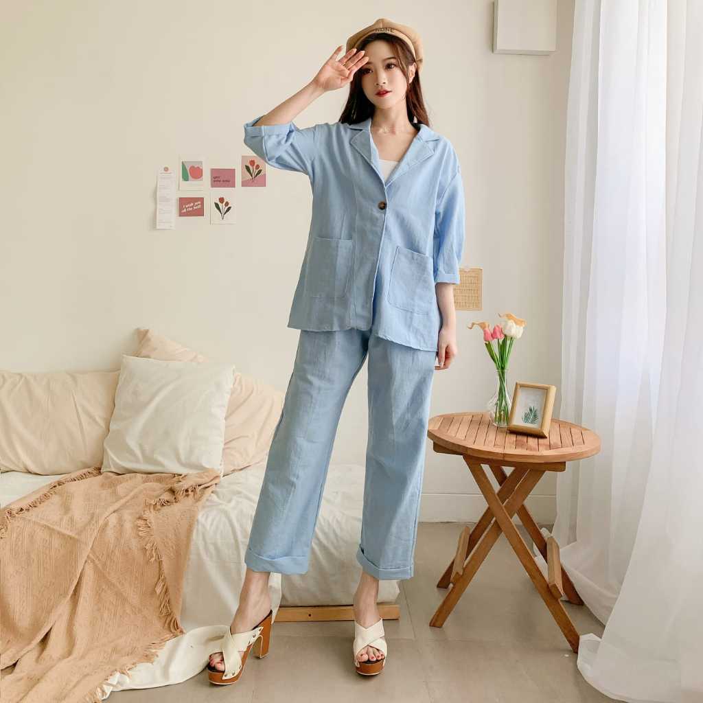 [COTTON BELLS] MEYRINA JUMPSUIT | ONE SET PANTS KERJA CASUAL FASHION | WANITA KOREA PREMIUM (MB - JS