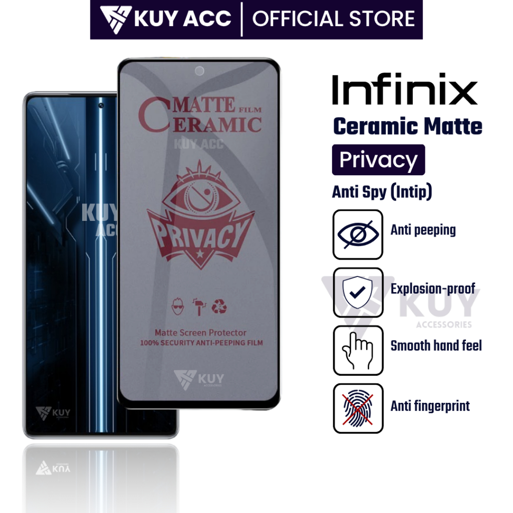 KUY – เซรามิค Matte ความเป็นส่วนตัว Infinix GT 30 Pro GT 30 5G GT 20 Pro GT 10 Pro S5 S5 Lite S5 Pro