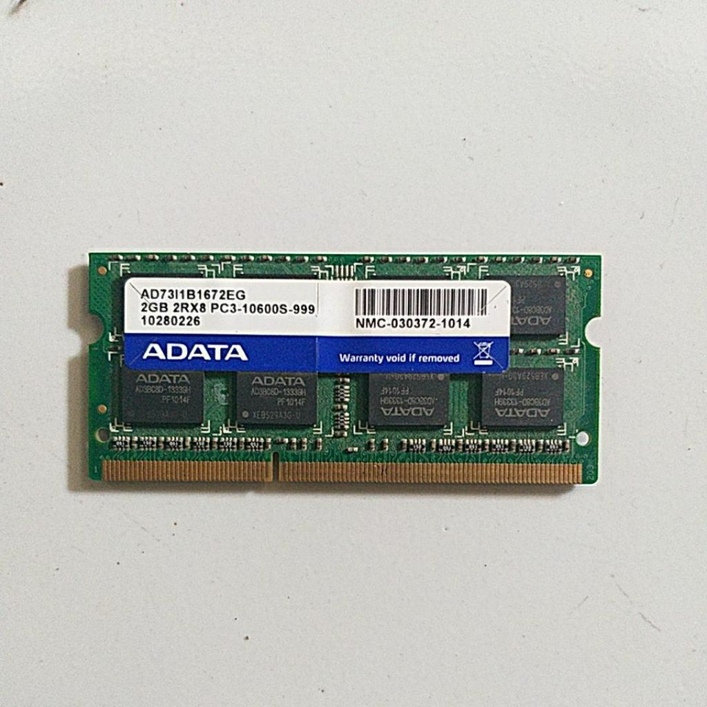 2GB 2Rx8 PC3 แล็ปท็อป RAM
